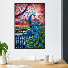 Charger l'image dans la galerie, Paon - diamant rond complet - 30x40cm