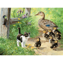 Charger l'image dans la galerie, Canards de chat de village - diamant rond complet - 40x30cm