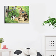 Charger l'image dans la galerie, Canards de chat de village - diamant rond complet - 40x30cm