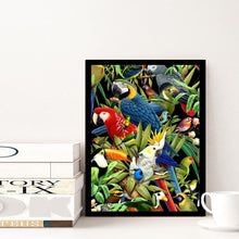 Charger l'image dans la galerie, Perroquets de couleur - diamant rond complet - 30x40cm