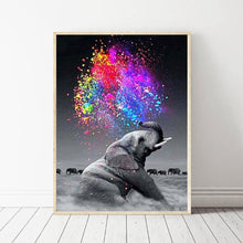 Charger l'image dans la galerie, Éléphant de marche - diamant rond complet - 40x30cm