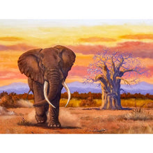 Charger l'image dans la galerie, Éléphant de marche - diamant rond complet - 40x30cm