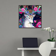 Charger l'image dans la galerie, Cerf de fleurs - peinture en diamant complet - 30x30cm
