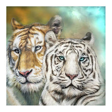 Charger l'image dans la galerie, Double tigres - peinture en diamant complet - 30x30cm