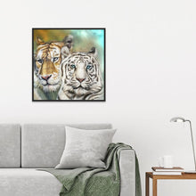Charger l'image dans la galerie, Double tigres - peinture en diamant complet - 30x30cm