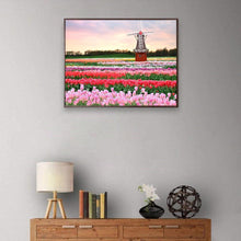 Charger l'image dans la galerie, Fleurs de moulin à vent - diamant rond complet - 40x30cm
