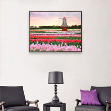 Charger l'image dans la galerie, Fleurs de moulin à vent - diamant rond complet - 40x30cm