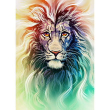 Charger l'image dans la galerie, Lion coloré - diamant rond complet - 30x40cm