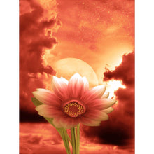 Charger l'image dans la galerie, Coucher de soleil lotus - diamant rond complet - 40x30cm