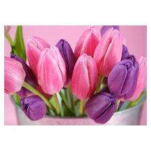 Charger l'image dans la galerie, Fleurs roses - peinture en diamant complet - 40x30cm