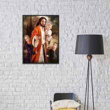 Charger l'image dans la galerie, Père enfants - diamant rond complet - 40x30cm