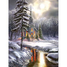 Charger l'image dans la galerie, Maison de neige - diamant rond complet - 40x30cm