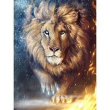 Charger l'image dans la galerie, Lion de flamme - diamant rond complet - 40x30cm