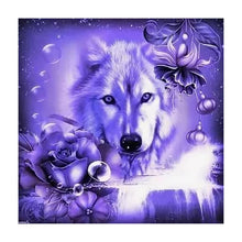 Charger l'image dans la galerie, Loup - diamant rond complet - 30x30cm