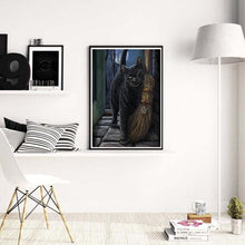 Charger l'image dans la galerie, Chat noir - diamant rond complet - 30x40cm