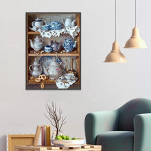 Charger l'image dans la galerie, Ensemble de thé - diamant rond complet - 40x30cm