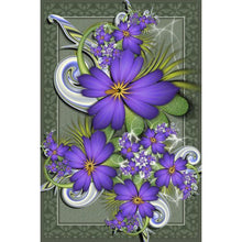 Charger l'image dans la galerie, Fleurs violettes - diamant rond complet - 40x30cm