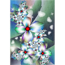 Charger l'image dans la galerie, Fleurs blanches - diamant rond complet - 40x30cm