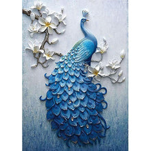Charger l'image dans la galerie, Peafowl bleu - diamant rond complet - 30x40cm