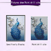 Charger l'image dans la galerie, Peafowl bleu - diamant rond complet - 30x40cm