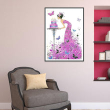 Charger l'image dans la galerie, Fille rose - diamant rond complet - 40x30cm