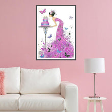 Charger l'image dans la galerie, Fille rose - diamant rond complet - 40x30cm