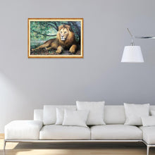 Charger l'image dans la galerie, Lion au repos - diamant rond complet - 40x30cm