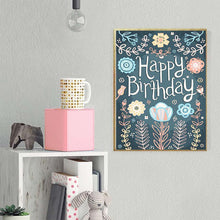 Charger l'image dans la galerie, Joyeux anniversaire - diamant rond complet - 40x30cm