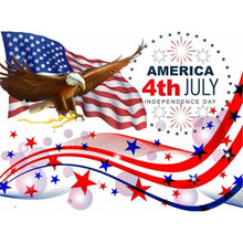 Charger l'image dans la galerie, Jour de l’Indépendance - diamant rond complet - 30x40cm