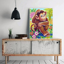 Charger l'image dans la galerie, Singe - diamant rond complet - 30x40cm