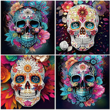 Charger l'image dans la galerie, Peinture au diamant spéciale crâne-partielle-30x30cm
