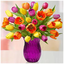 Charger l'image dans la galerie, Fleurs - diamant rond complet - 30x30cm