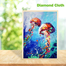 Charger l'image dans la galerie, Méduses - diamant rond complet - 30x40cm