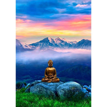 Charger l'image dans la galerie, Statue de Bouddha - diamant rond complet - 30x40cm