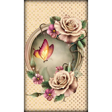 Charger l'image dans la galerie, Papillon de fleur - diamant rond complet - 30x35cm