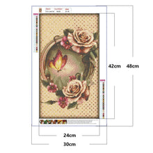 Charger l'image dans la galerie, Papillon de fleur - diamant rond complet - 30x35cm