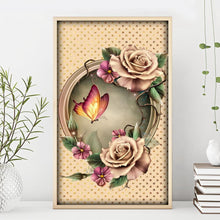 Charger l'image dans la galerie, Papillon de fleur - diamant rond complet - 30x35cm