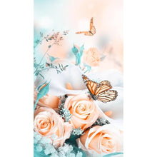 Charger l'image dans la galerie, Papillon de fleur - diamant rond complet - 30x37cm