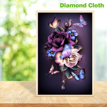 Charger l'image dans la galerie, Papillon de fleur - diamant rond complet - 30x48cm