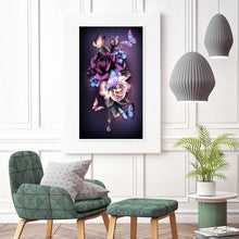 Charger l'image dans la galerie, Papillon de fleur - diamant rond complet - 30x48cm