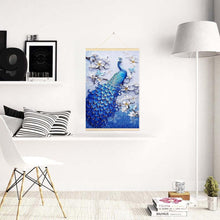 Charger l'image dans la galerie, Peafowl suspendu - diamant rond complet - 40x60cm