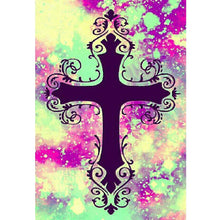 Charger l'image dans la galerie, Croix - diamant rond complet - 30x40cm