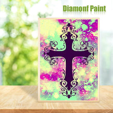 Charger l'image dans la galerie, Croix - diamant rond complet - 30x40cm