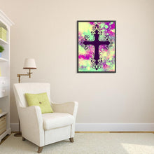 Charger l'image dans la galerie, Croix - diamant rond complet - 30x40cm