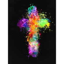 Charger l'image dans la galerie, Croix - diamant rond complet - 30x40cm