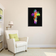 Charger l'image dans la galerie, Croix - diamant rond complet - 30x40cm