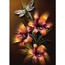 Charger l'image dans la galerie, Libellule suspendue - diamant rond complet - 40x60cm