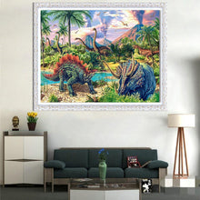 Charger l'image dans la galerie, Dinosaure - diamant rond complet - 40x30cm
