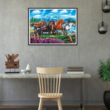 Charger l'image dans la galerie, Cheval - diamant rond complet - 40x30cm