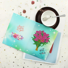 Charger l'image dans la galerie, 6pcs/set Fleurs et oiseaux Cartes de voeux Peinture au diamant